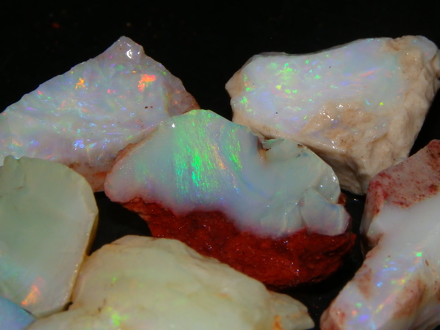 Nice Rough Coober Pedy Opal Parcel 77cts Seam/Crystal Lot Blue/Purples/Multicolours