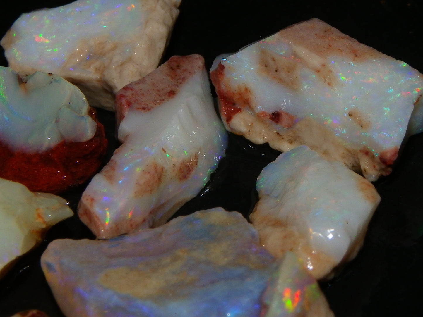 Nice Rough Coober Pedy Opal Parcel 77cts Seam/Crystal Lot Blue/Purples/Multicolours