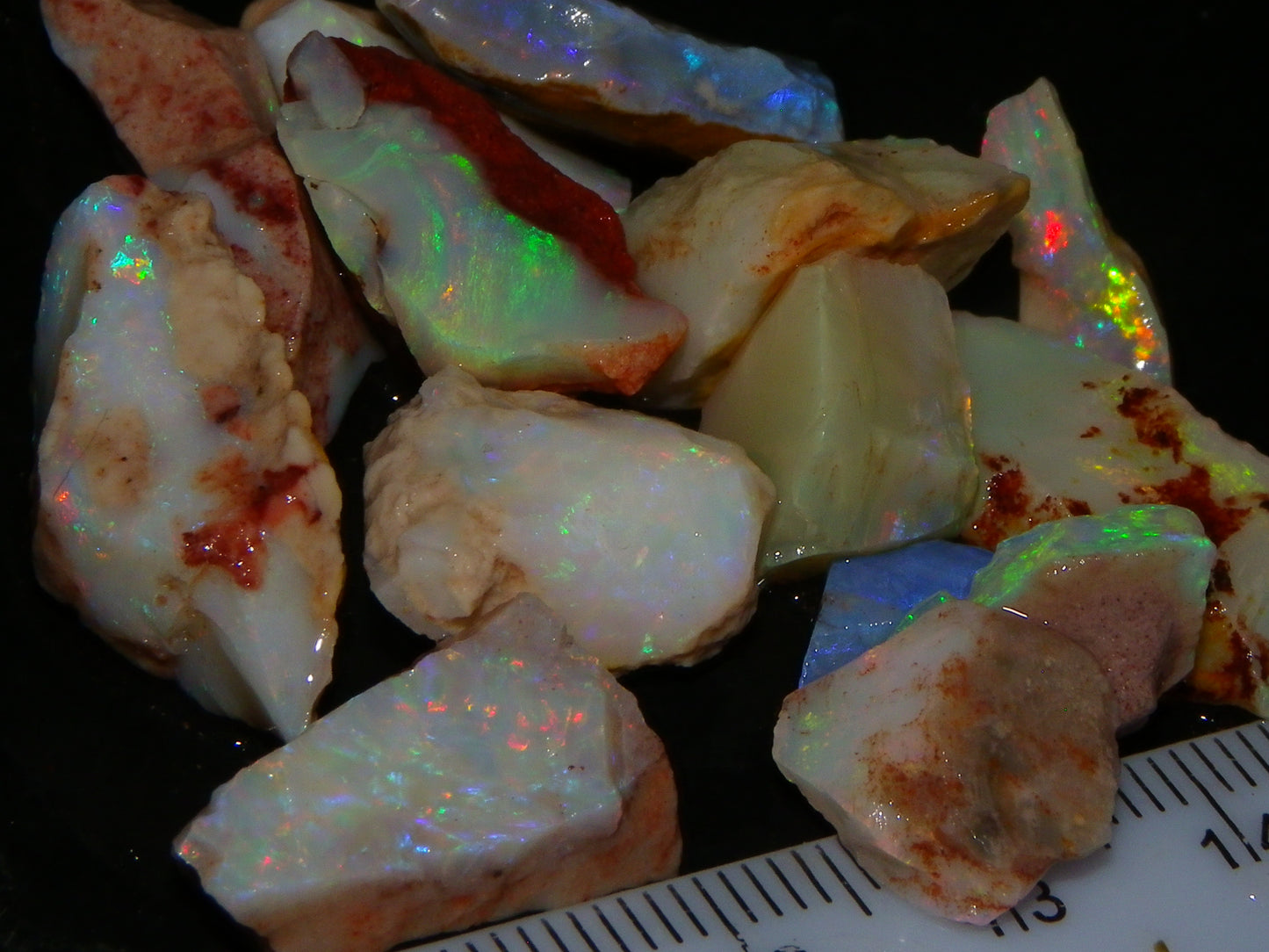 Nice Rough Coober Pedy Opal Parcel 77cts Seam/Crystal Lot Blue/Purples/Multicolours