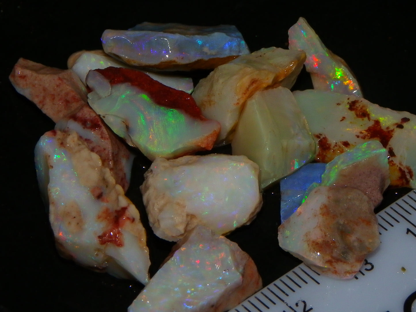 Nice Rough Coober Pedy Opal Parcel 77cts Seam/Crystal Lot Blue/Purples/Multicolours