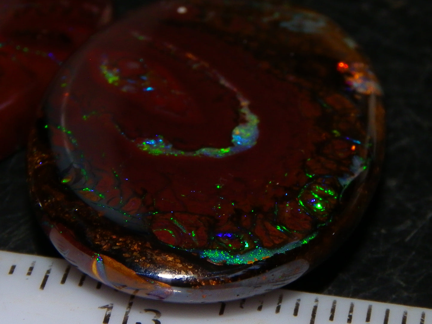 3 Quality Koroit Opal Cabs/Freeforms set 90.81cts Nut/Pattern Fires double sided