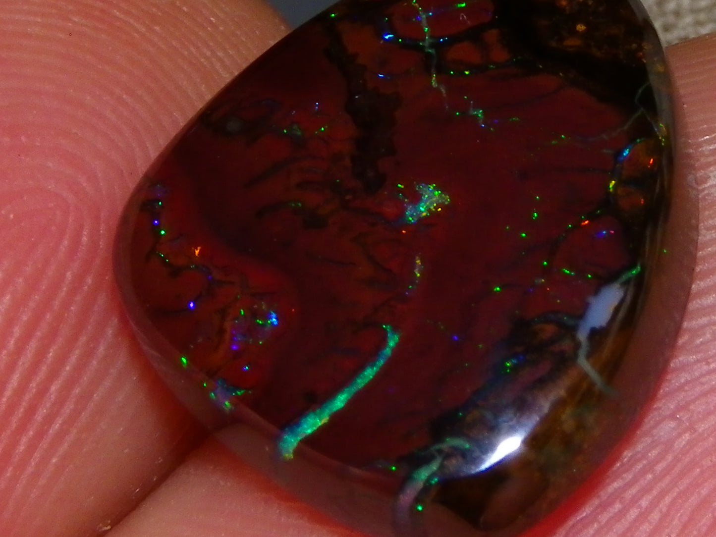3 Quality Koroit Opal Cabs/Freeforms set 90.81cts Nut/Pattern Fires double sided