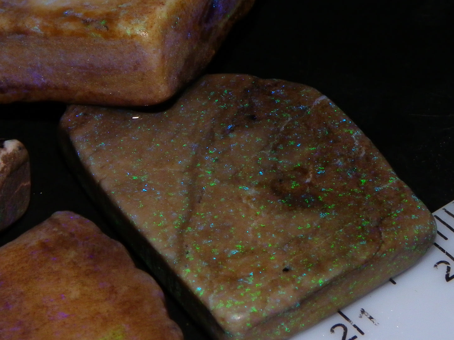 Nice Andamooka Matrix Opal Rough/Sliced Specimens 176.6cts Purple/Greens :)