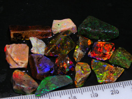 Nice Quality Andamooka Matrix Opals 62.5cts Some very Bright Multicolours Au