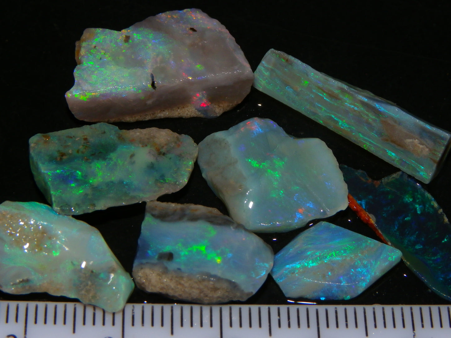 NIce Mintabie Opal Rubs/Sliced/Rough Opal Parcel 37.2cts Some Nice Fires :)