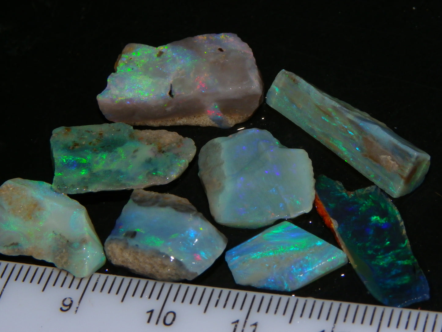 NIce Mintabie Opal Rubs/Sliced/Rough Opal Parcel 37.2cts Some Nice Fires :)