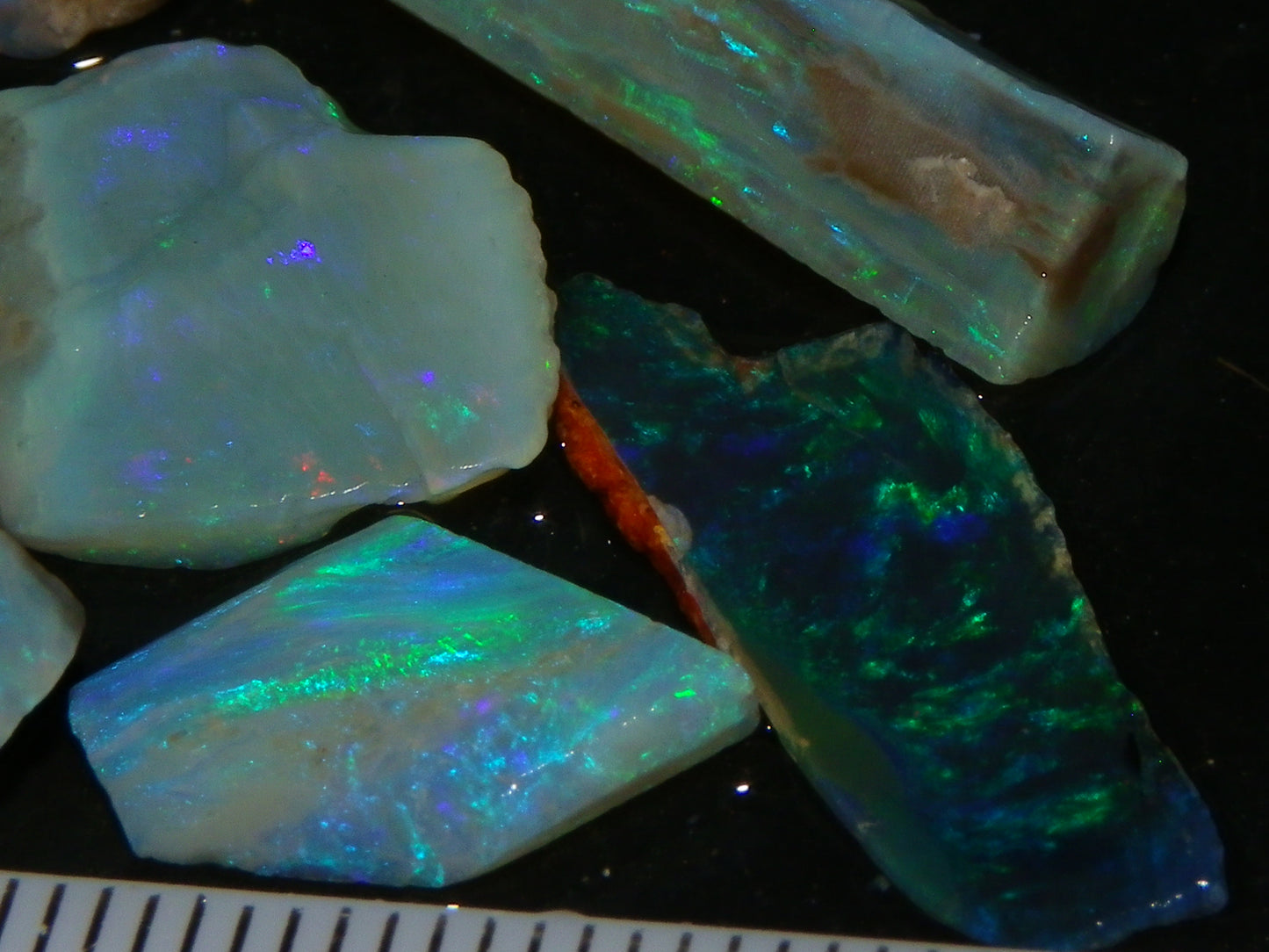 NIce Mintabie Opal Rubs/Sliced/Rough Opal Parcel 37.2cts Some Nice Fires :)