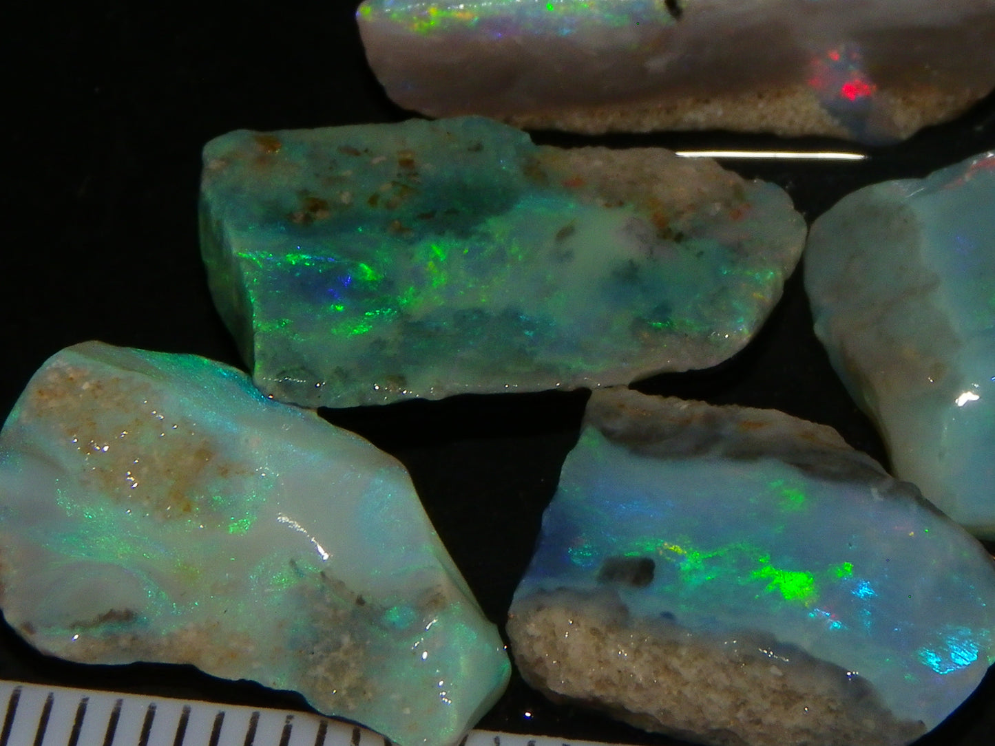 NIce Mintabie Opal Rubs/Sliced/Rough Opal Parcel 37.2cts Some Nice Fires :)