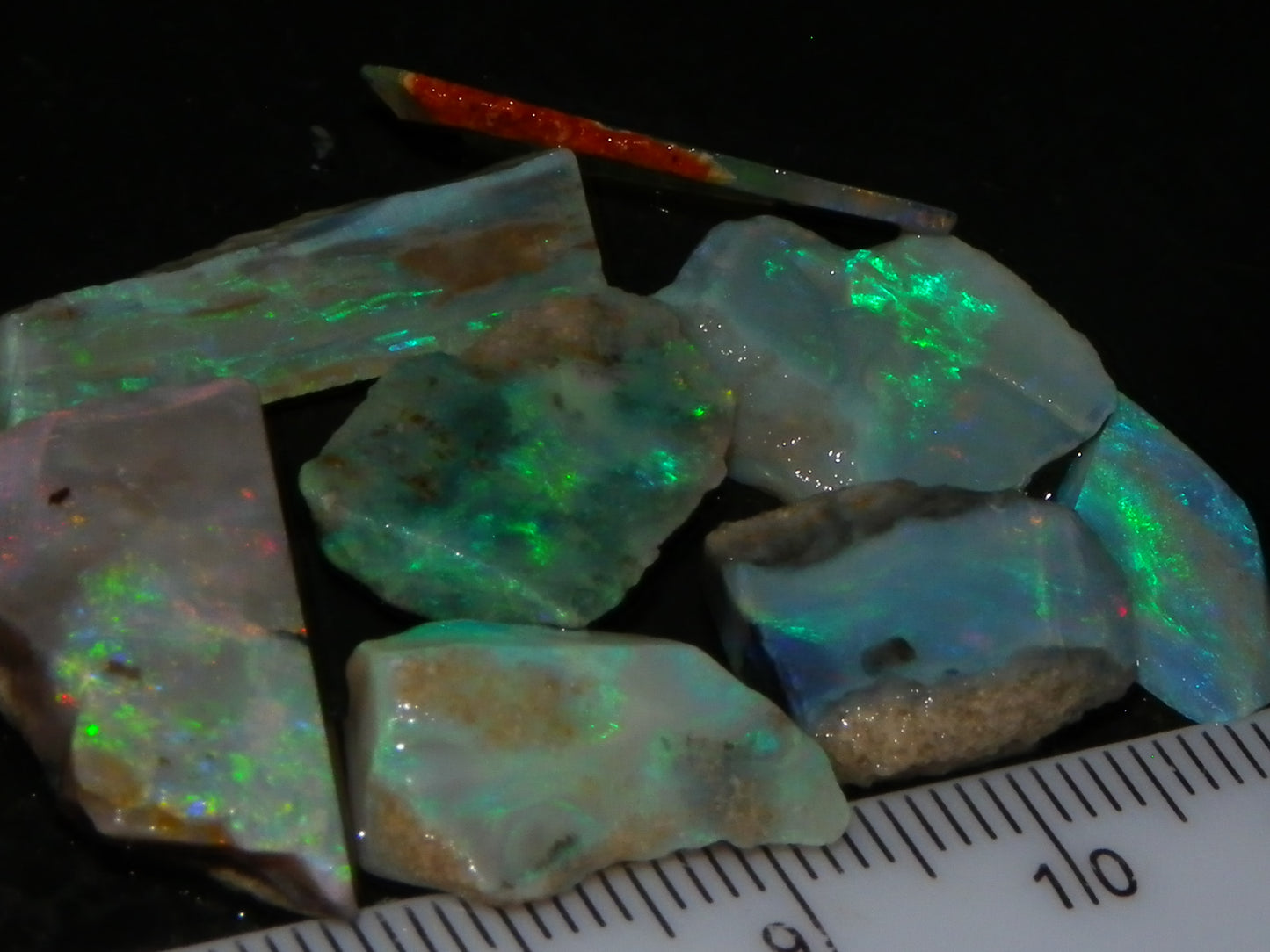 NIce Mintabie Opal Rubs/Sliced/Rough Opal Parcel 37.2cts Some Nice Fires :)