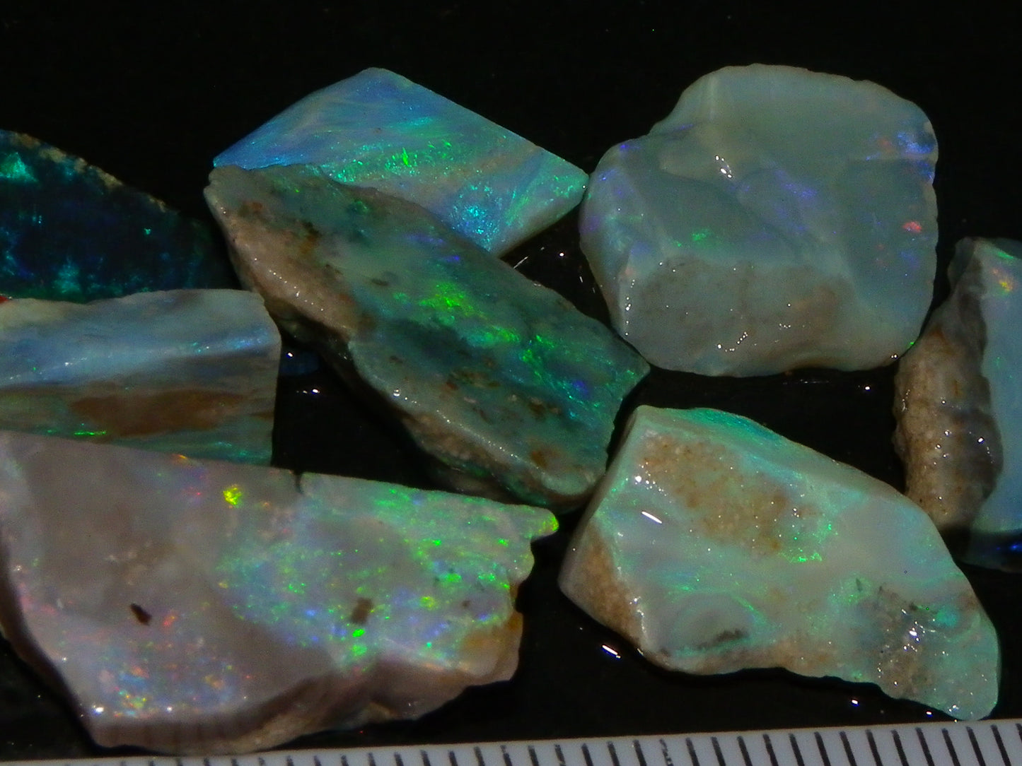 NIce Mintabie Opal Rubs/Sliced/Rough Opal Parcel 37.2cts Some Nice Fires :)