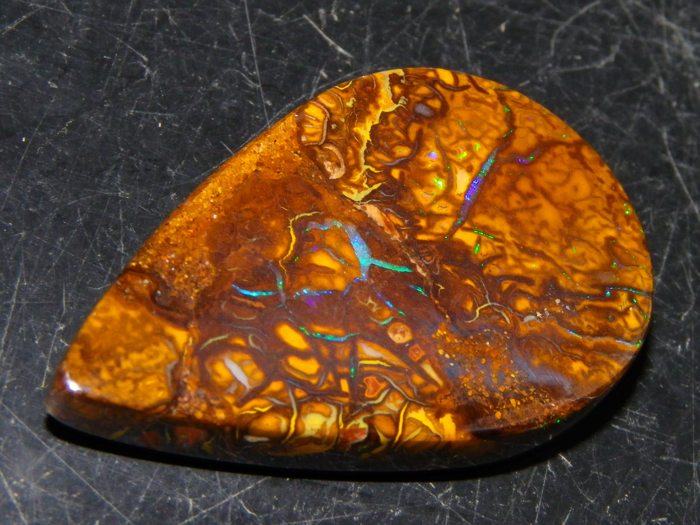2 Nice Cut/Polished Koroit Opal Cabs/Freeforms 67cts Patterns some Fires Queensland Australia