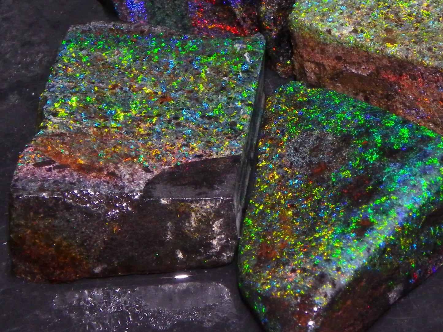 Nice Quality Andamooka Matrix Opal Parcel 238.5cts Multicolour Fires Australia :)