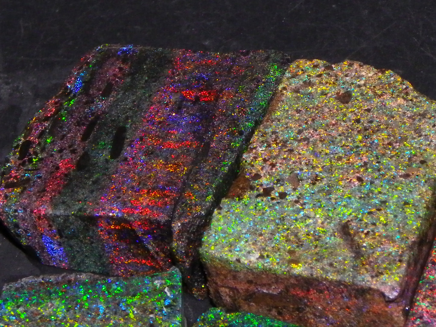 Nice Quality Andamooka Matrix Opal Parcel 238.5cts Multicolour Fires Australia :)