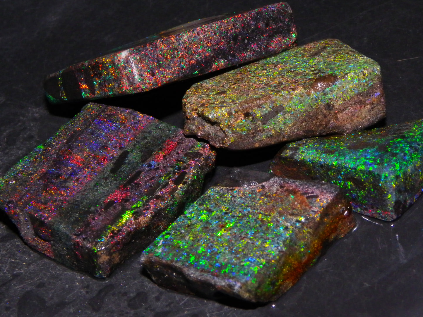 Nice Quality Andamooka Matrix Opal Parcel 238.5cts Multicolour Fires Australia :)