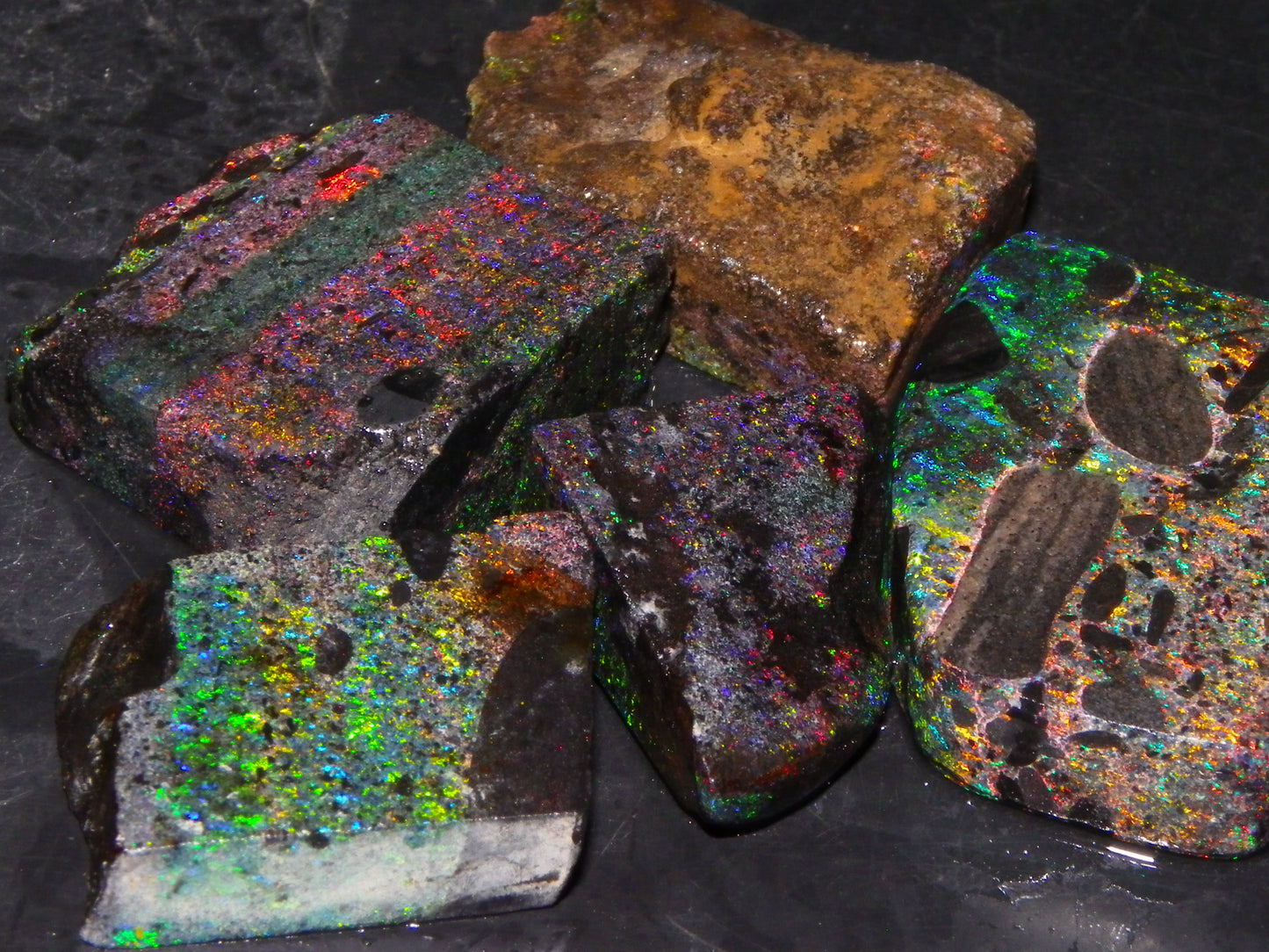 Nice Quality Andamooka Matrix Opal Parcel 238.5cts Multicolour Fires Australia :)