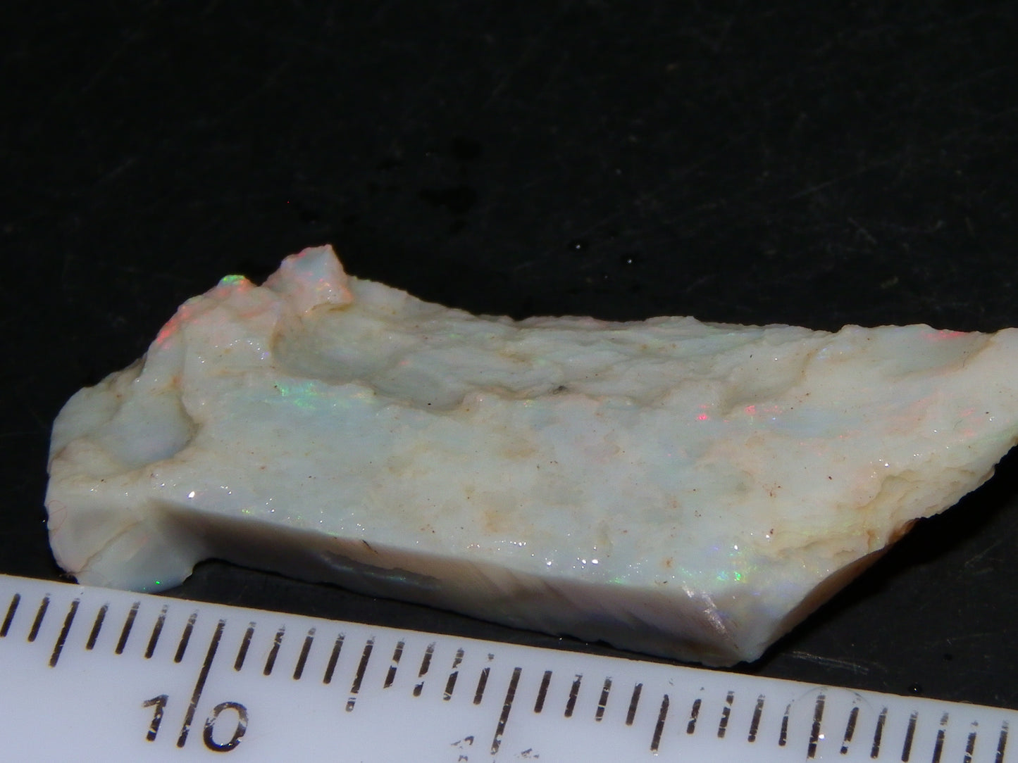 NIce Rubbed/Rough Lightning Ridge Opal 16cts Pink/Blue Fire Bar Light Base Au