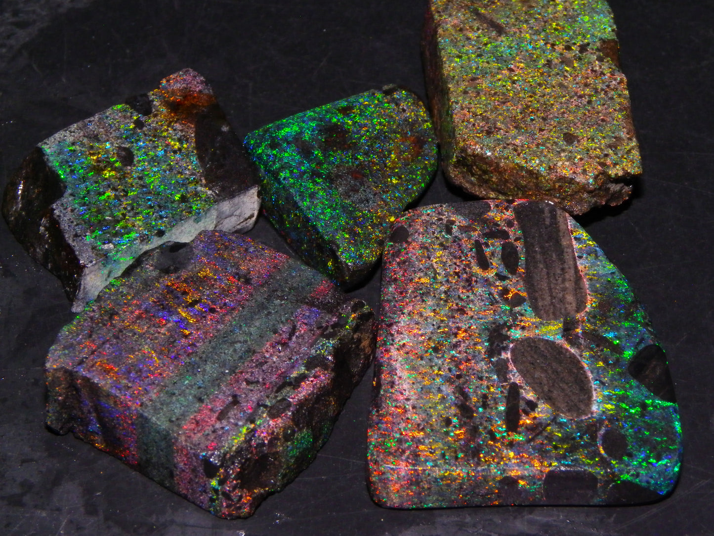 Nice Quality Andamooka Matrix Opal Parcel 238.5cts Multicolour Fires Australia :)