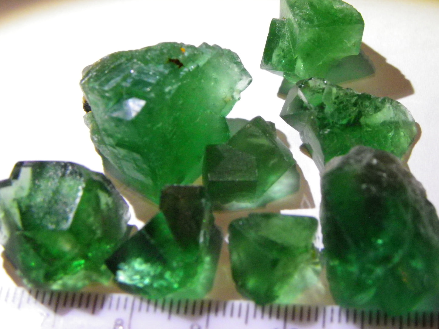 8 Nice Green Fluorite Crystals/Twins/Specimens 201cts Diana Maria Mine Weardale