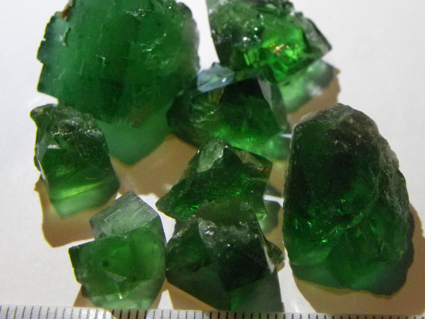 8 Nice Green Fluorite Crystals/Twins/Specimens 201cts Diana Maria Mine Weardale