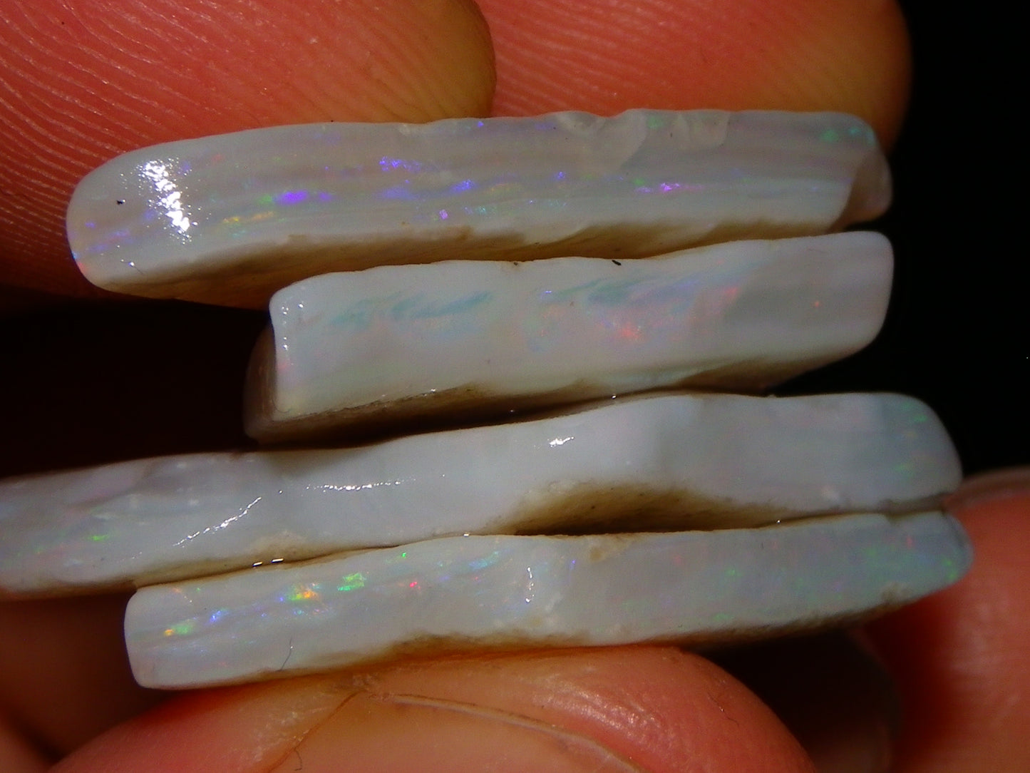 Nice Mintabie Crystal Seam Opal Parcel 111.9cts Bars/Part Bars Fires Multicolours