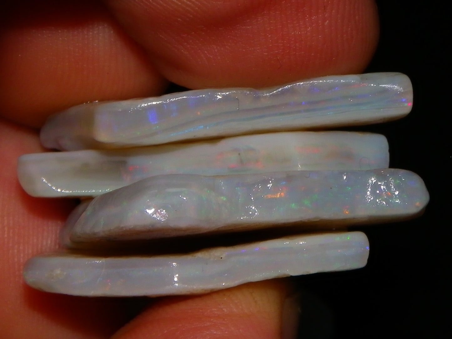 Nice Mintabie Crystal Seam Opal Parcel 111.9cts Bars/Part Bars Fires Multicolours