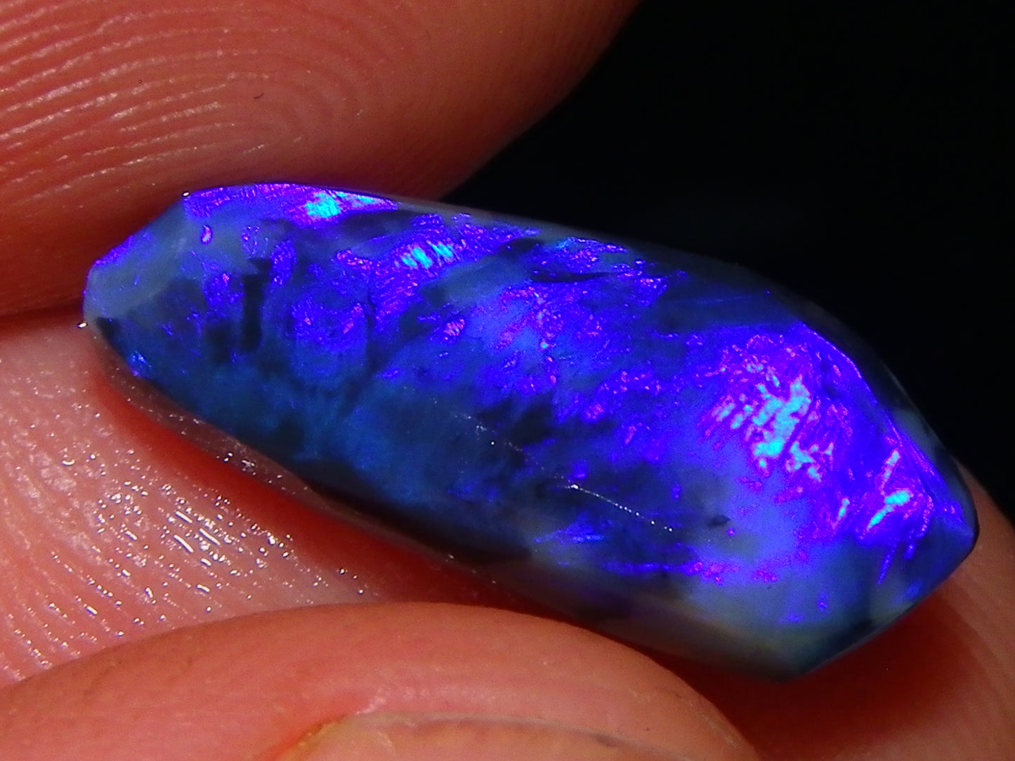 Nice Rubbed/Rough Black Opal Parcel 49.45cts Blue/Green Fires Lightning Ridge Au