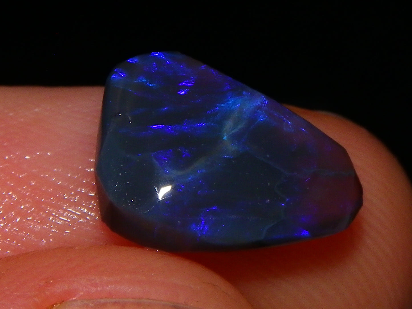 Nice Rubbed/Rough Black Opal Parcel 49.45cts Blue/Green Fires Lightning Ridge Au