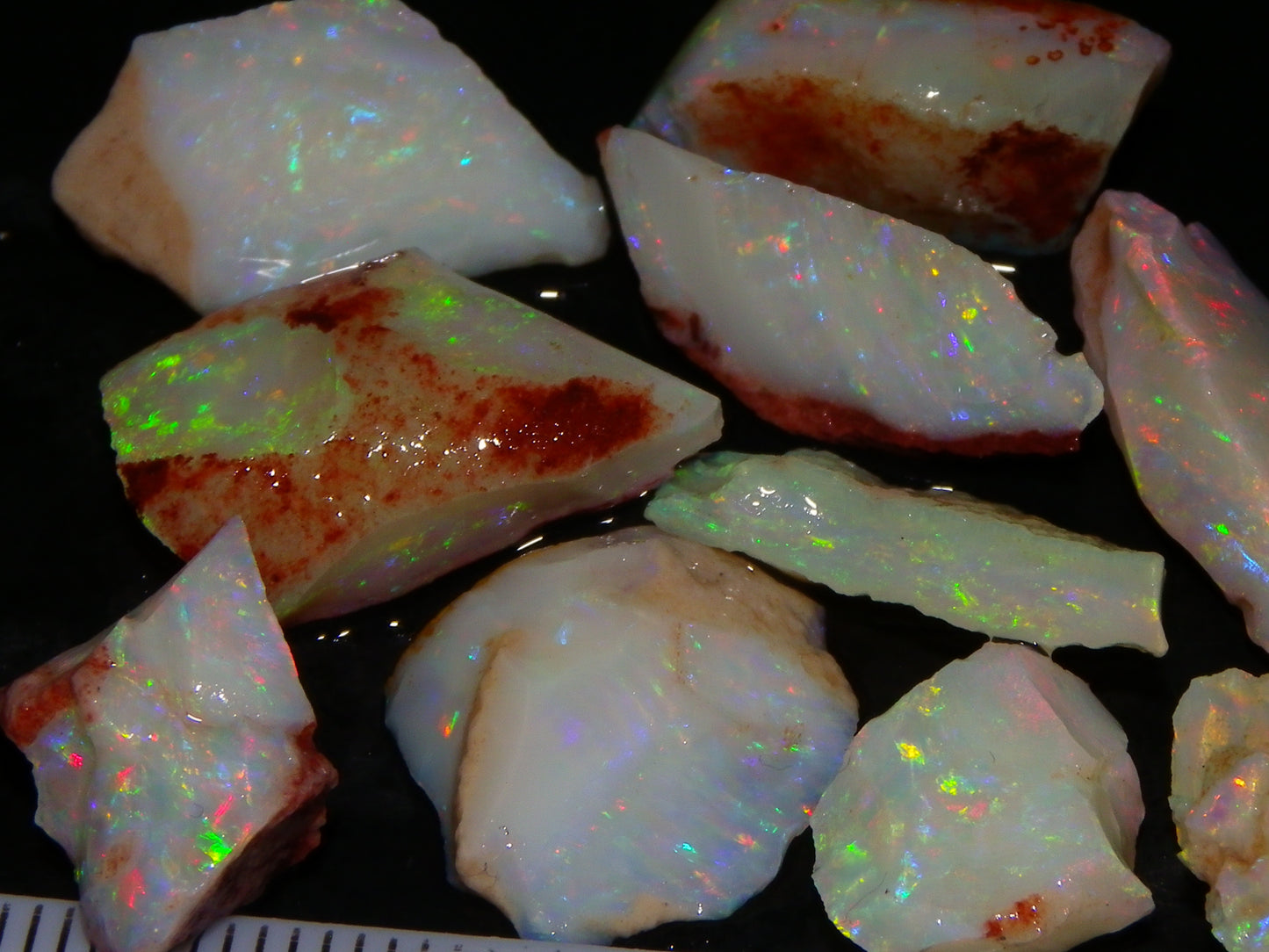 Nice Quality Coober Pedy Opal Rough Parcel 56.35cts Multicolour Fires/Bars