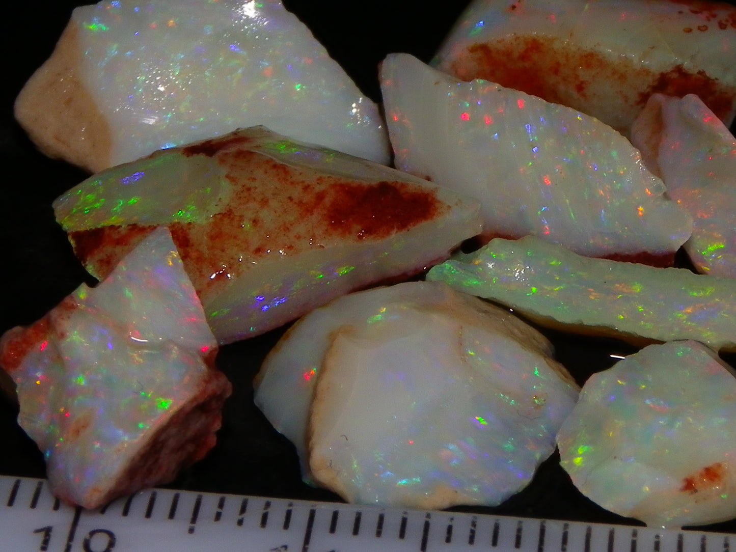 Nice Quality Coober Pedy Opal Rough Parcel 56.35cts Multicolour Fires/Bars