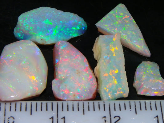Gem Coober Pedy Opal Rubs/Rough 16.15cts Multicolour Red/Green/Gold Fires Australia