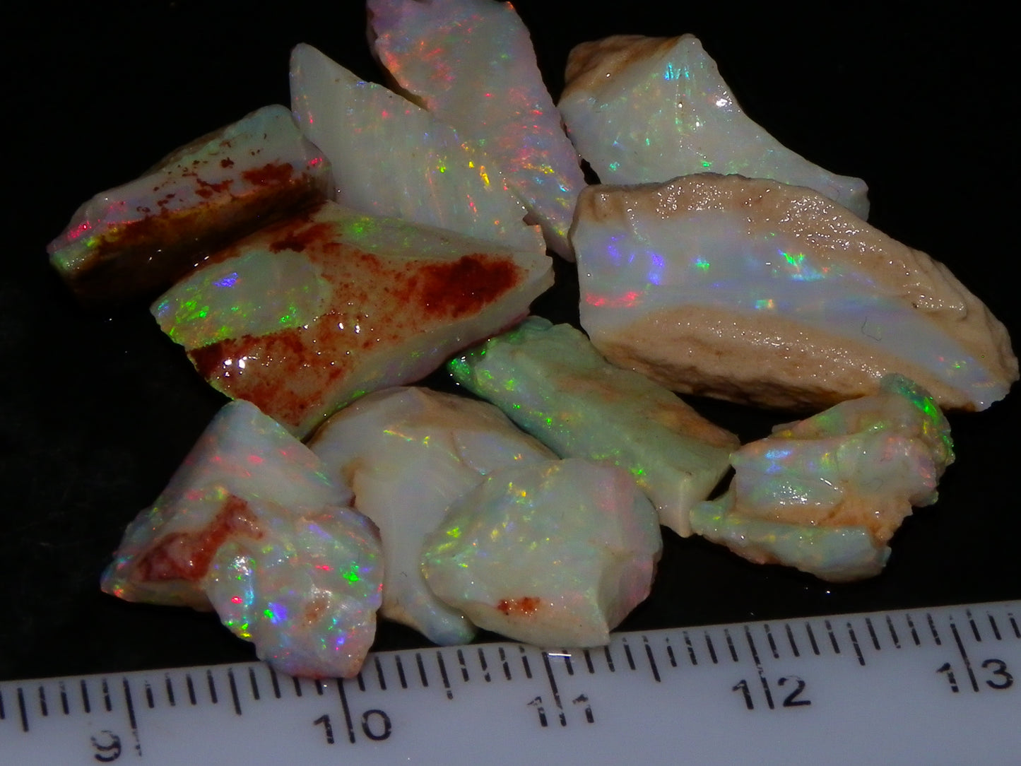 Nice Quality Coober Pedy Opal Rough Parcel 56.35cts Multicolour Fires/Bars