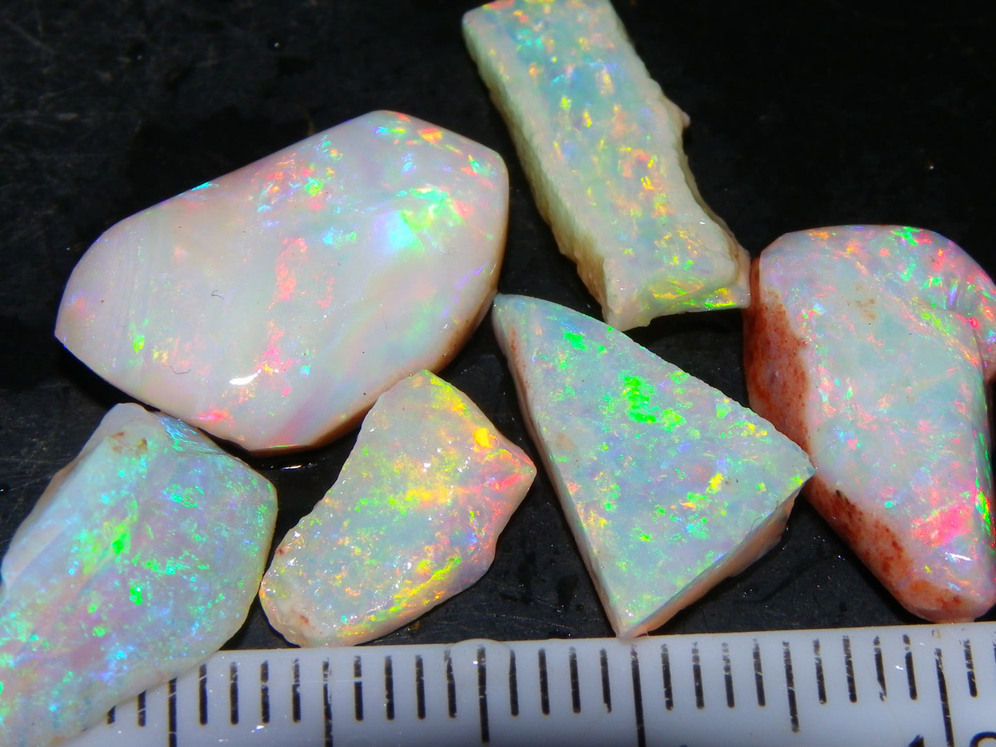 Gem Coober Pedy Opal Rubs/Rough 16.15cts Multicolour Red/Green/Gold Fires Australia