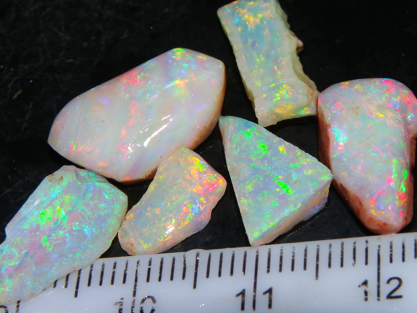 Gem Coober Pedy Opal Rubs/Rough 16.15cts Multicolour Red/Green/Gold Fires Australia