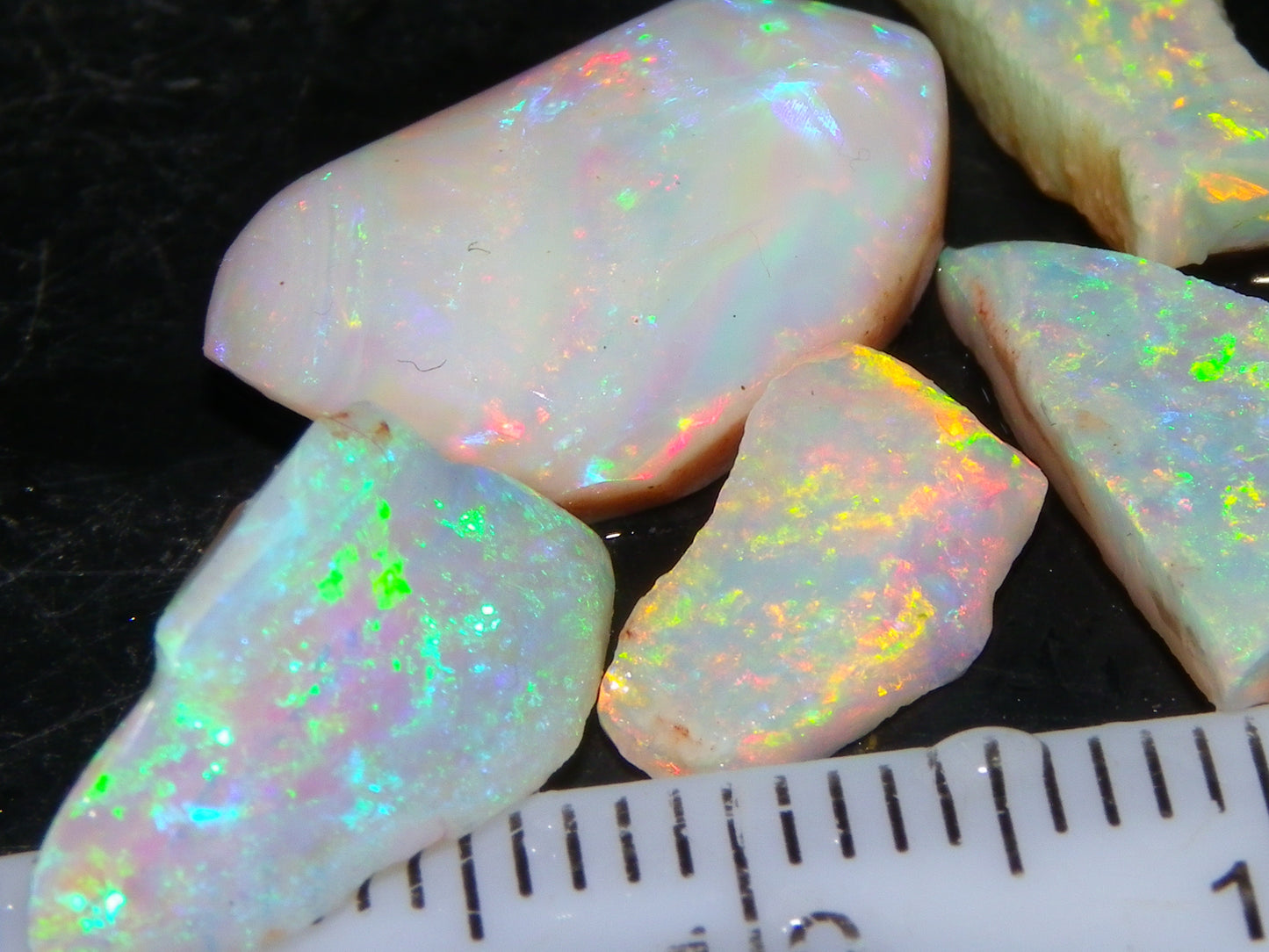 Gem Coober Pedy Opal Rubs/Rough 16.15cts Multicolour Red/Green/Gold Fires Australia