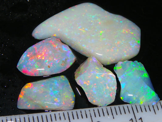 Nice Quality Rough/Rubbed Coober Pedy Opal Parcel 17.54cts Multicolour Fires Australia