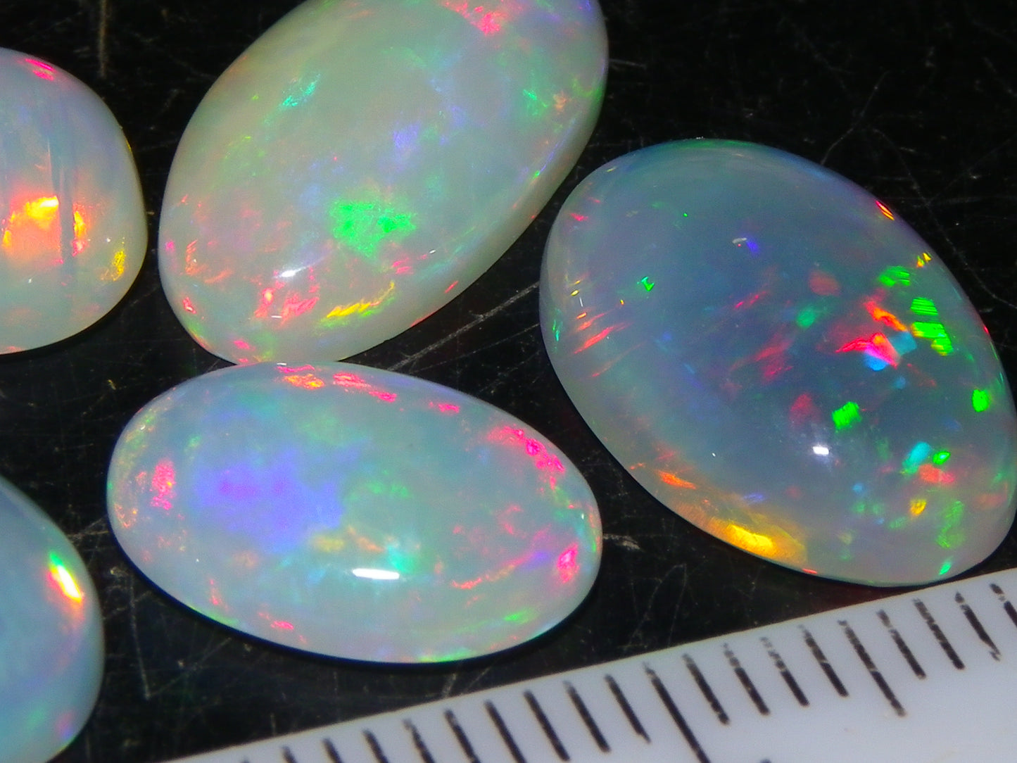 5 Nice Cut/Polished Ethiopia welo Crystal Opals 13.84cts Multicolour Fires