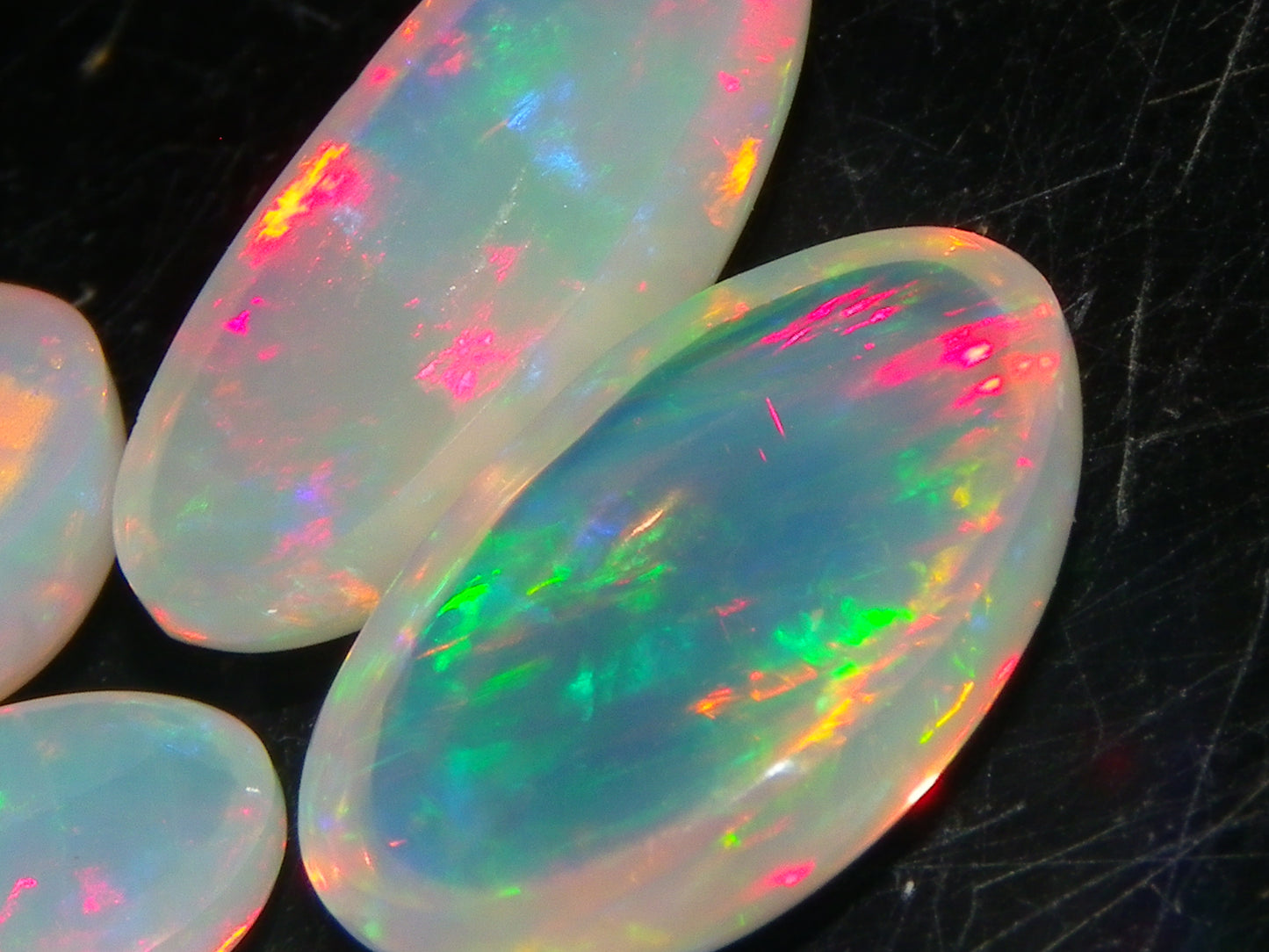 5 Nice Cut/Polished Ethiopia welo Crystal Opals 13.84cts Multicolour Fires