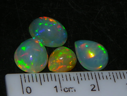 4 Nice Welo Cut/Polished Opals Ethiopia Bright Fires Multicolours :)