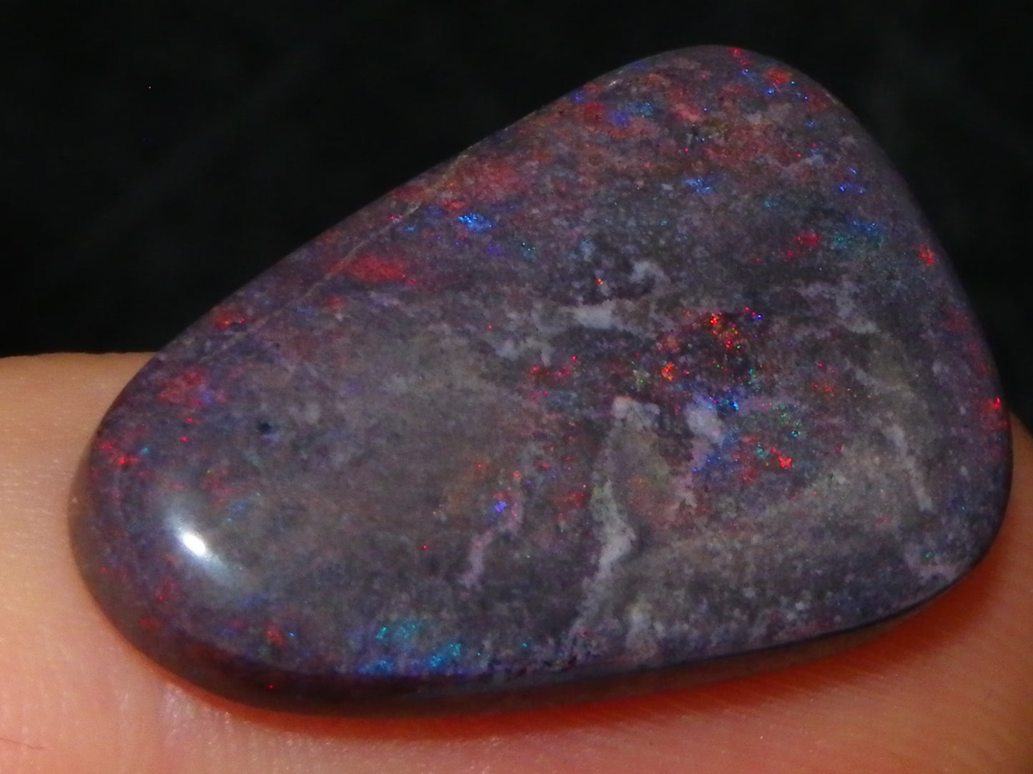13 Nice Cut/Polished /Treated Andamooka Matrix Opals 143cts Red/Green/Blue Fires
