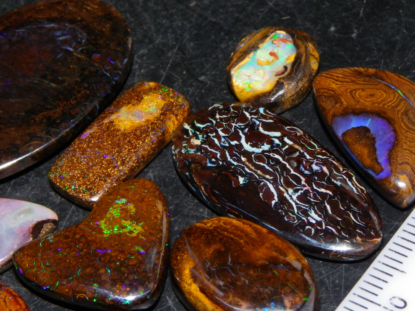 16 Cut/Polished Boulder/Koroit/Matrix Opal Cabs 192.5cts Fires/Patterns Australia
