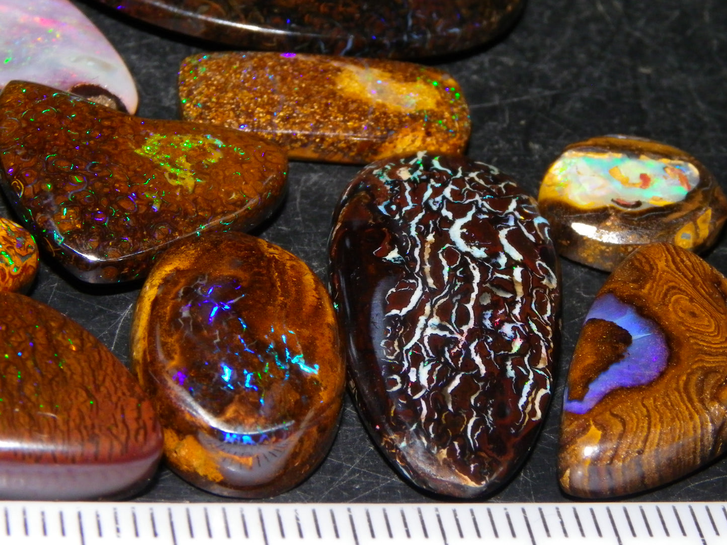 16 Cut/Polished Boulder/Koroit/Matrix Opal Cabs 192.5cts Fires/Patterns Australia