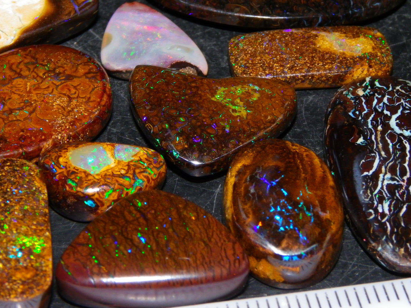 16 Cut/Polished Boulder/Koroit/Matrix Opal Cabs 192.5cts Fires/Patterns Australia