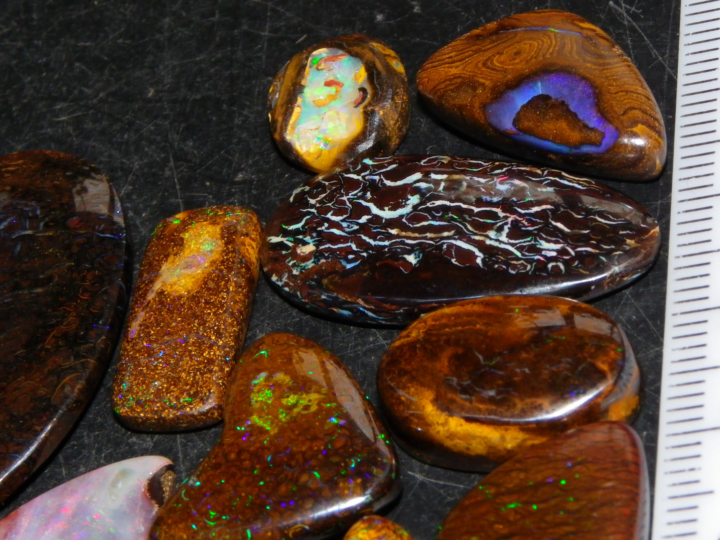 16 Cut/Polished Boulder/Koroit/Matrix Opal Cabs 192.5cts Fires/Patterns Australia