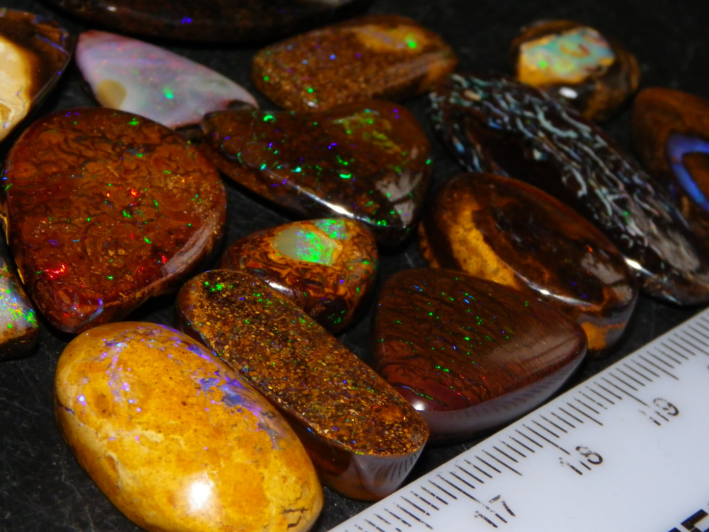 16 Cut/Polished Boulder/Koroit/Matrix Opal Cabs 192.5cts Fires/Patterns Australia