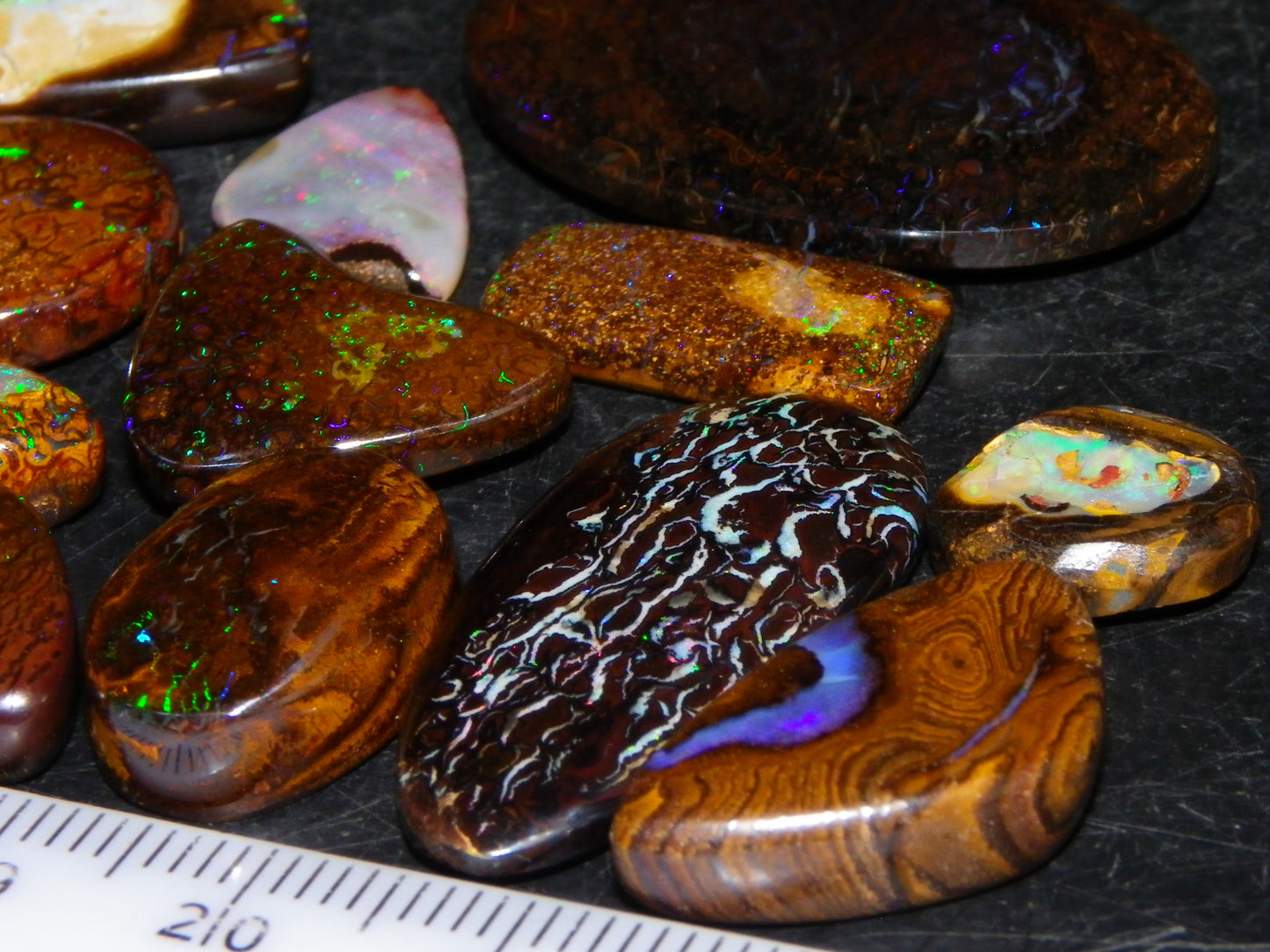 16 Cut/Polished Boulder/Koroit/Matrix Opal Cabs 192.5cts Fires/Patterns Australia