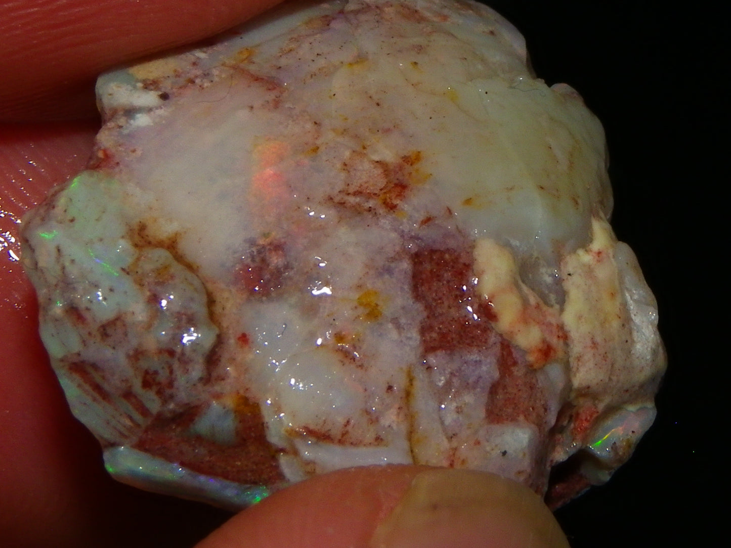 Nice Coober Pedy Shell Fossil Opal Specimens/Rough 110cts Fires/Bars :)
