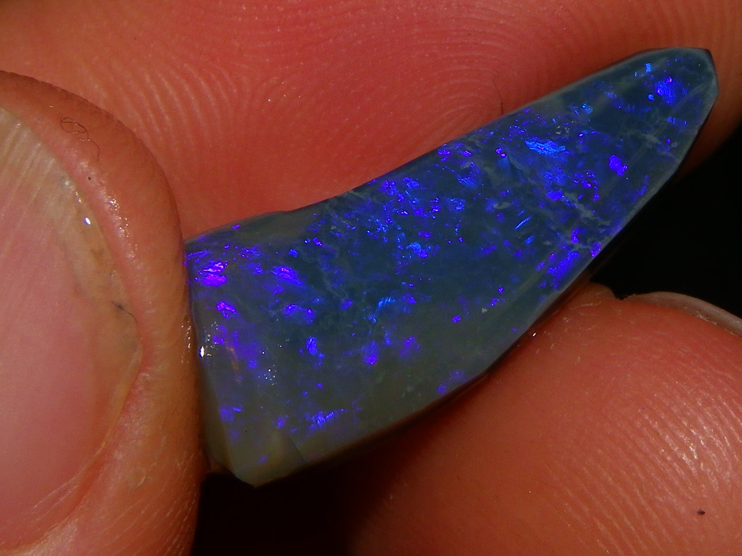 Nice Lightning Ridge Opals/Rubs 53cts Blue/Purple Fires Dark Base Nobby Au :)