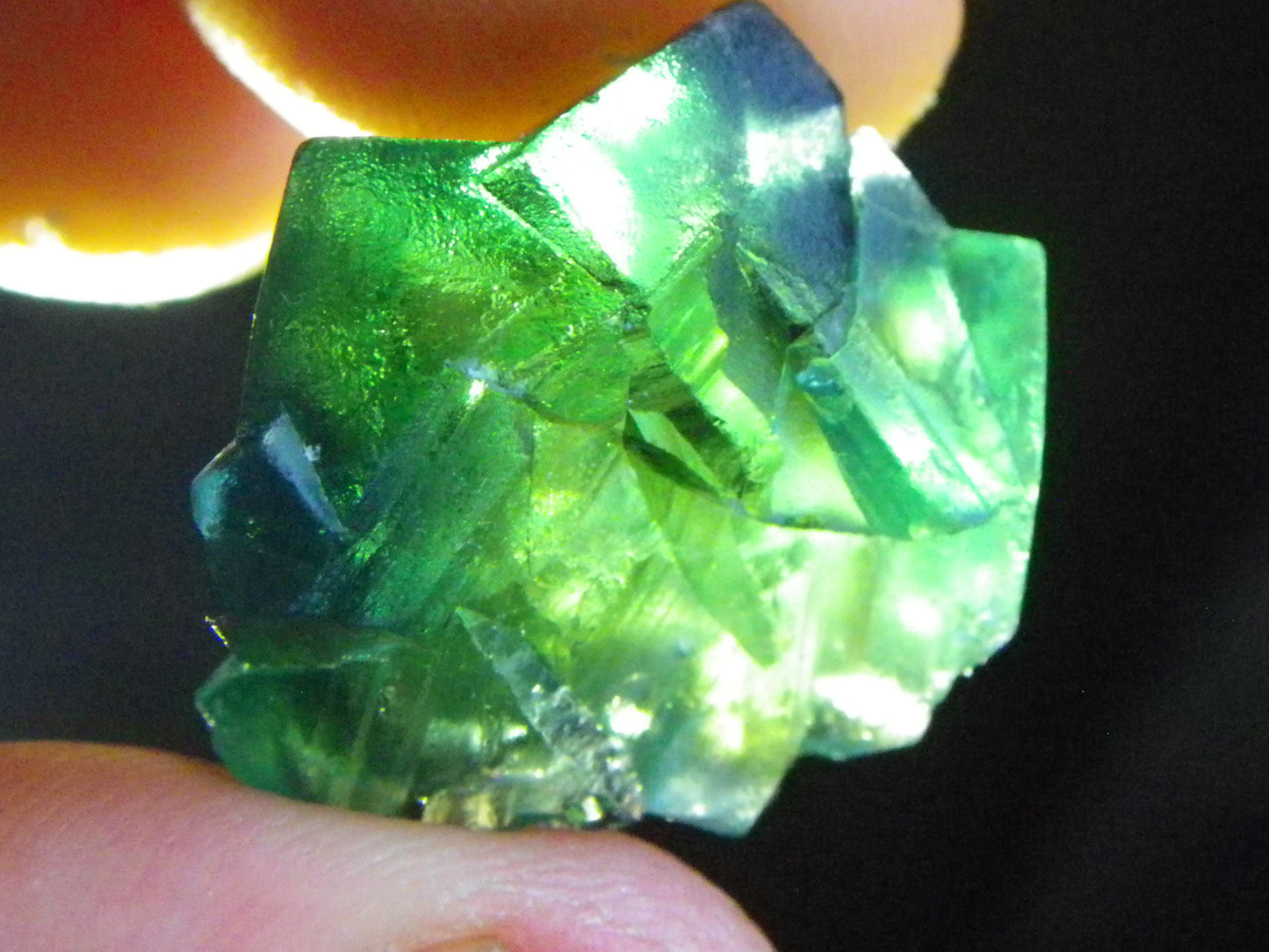 2 Nice Quality Green Fluorite Crystal specimens 79.4cts Diana Maria Mine Weardale UK