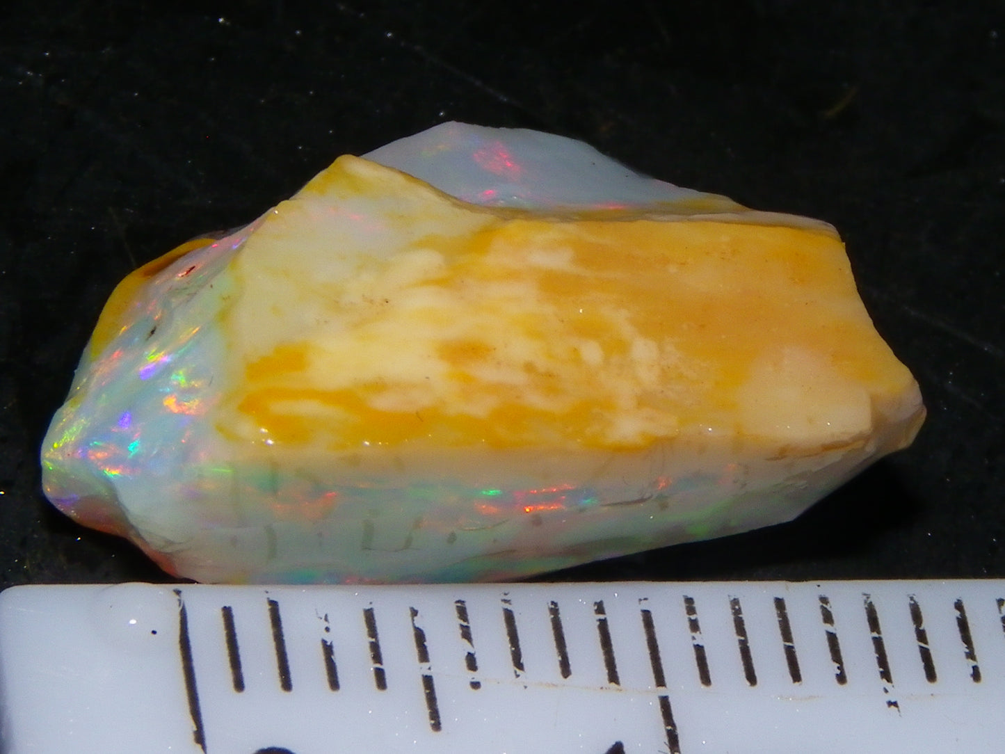 Gem Coober Pedy Opal Rub 8.6cts Red/Orange Multicolour Fires Australia Crystal
