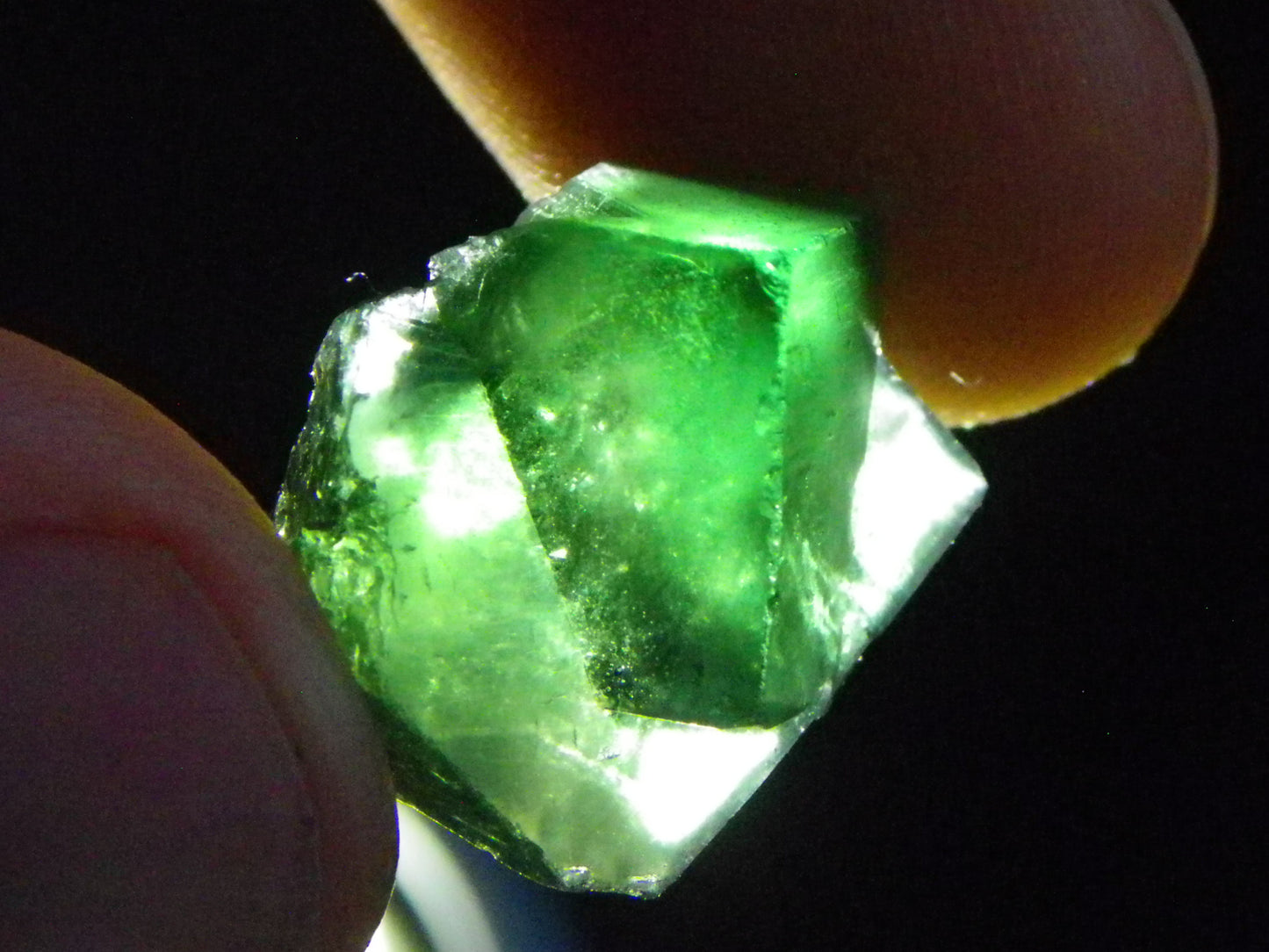 2 Nice Quality Green Fluorite Crystal specimens 79.4cts Diana Maria Mine Weardale UK